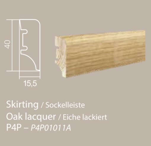 Sockelleiste Echtholz furniert 4cm