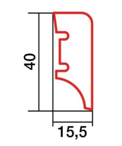 Sockelleiste Eiche Echtholz 4cm