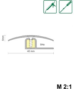 Multiprofil combi-fix 01 elox. Alu Schraubbar 40 x 11 x 930 mm Silber