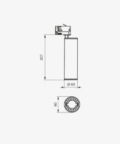 3 Phasen Schienenstrahler, OR 1020-60, Weiß, 4000K, 10W